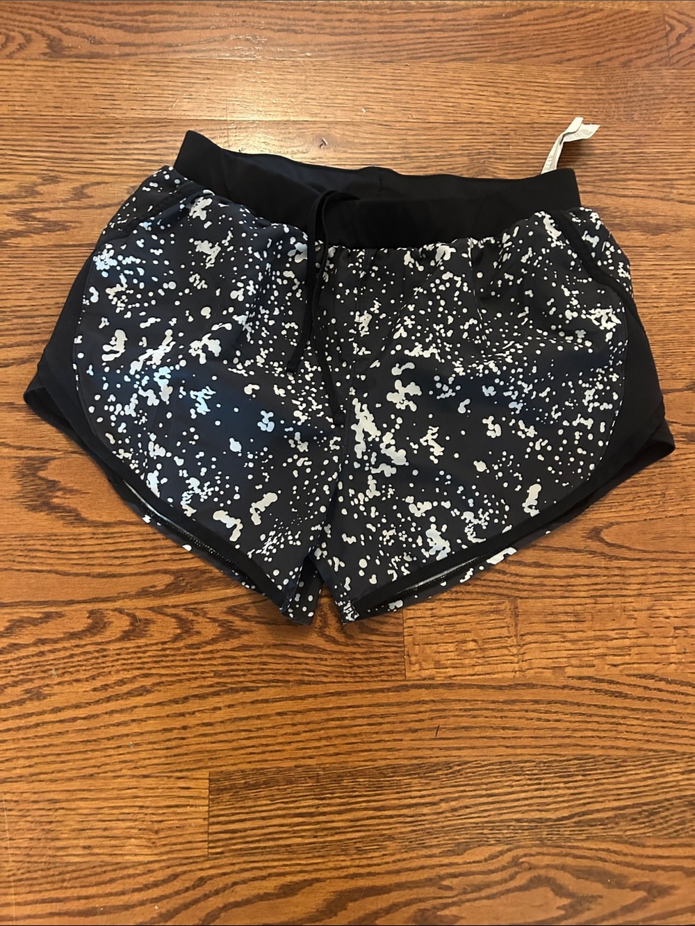 Under Armour Black and White Splatter Athletic Shorts